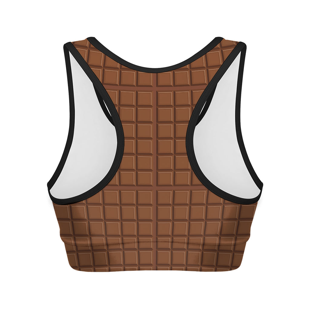 Chocolate Bar Pattern Print Women's Sports Bra