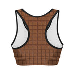 Chocolate Bar Pattern Print Women's Sports Bra