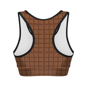 Chocolate Bar Pattern Print Women's Sports Bra