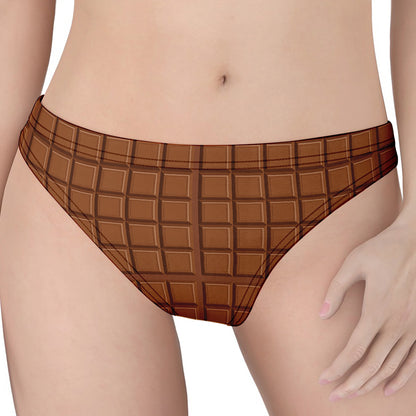 Chocolate Bar Pattern Print Women's Thong