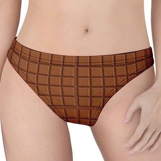 Chocolate Bar Pattern Print Women's Thong