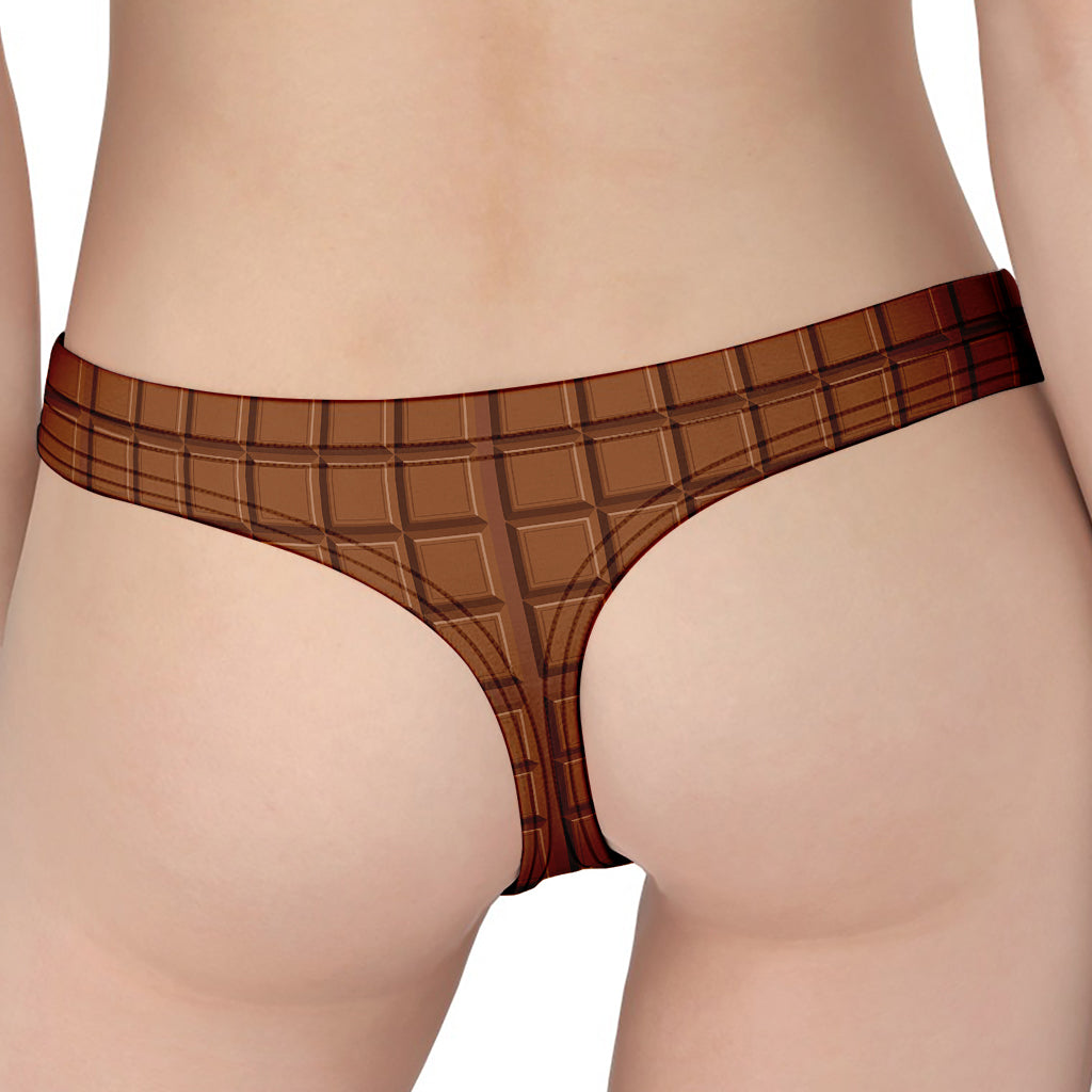 Chocolate Bar Pattern Print Women's Thong