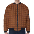 Chocolate Bar Pattern Print Zip Sleeve Bomber Jacket