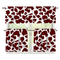 Chocolate Brown And White Cow Print 3 Piece Kitchen Curtains
