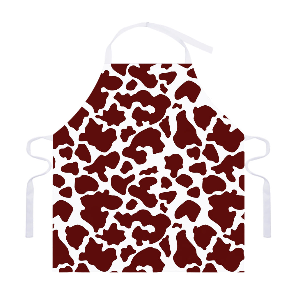 Chocolate Brown And White Cow Print Adjustable Apron