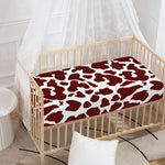 Chocolate Brown And White Cow Print Baby Crib Sheet