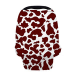 Chocolate Brown And White Cow Print Baby Seat Cover