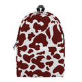 Chocolate Brown And White Cow Print School Backpack