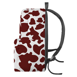 Chocolate Brown And White Cow Print Backpack