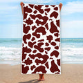 Chocolate Brown And White Cow Print Beach Towel