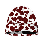 Chocolate Brown And White Cow Print Beanie