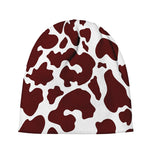 Chocolate Brown And White Cow Print Beanie