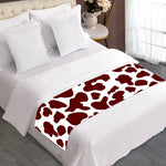 Chocolate Brown And White Cow Print Bed Runner