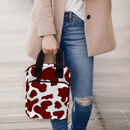 Chocolate Brown And White Cow Print Bible Tote Bag