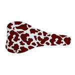 Chocolate Brown And White Cow Print Bicycle Seat Cover