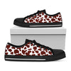 Chocolate Brown And White Cow Print Black Low Top Sneakers