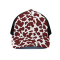 Chocolate Brown And White Cow Print Black Mesh Trucker Hat