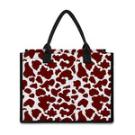 Chocolate Brown And White Cow Print Canvas Tote Bag