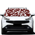 Chocolate Brown And White Cow Print Car Windshield Snow Cover