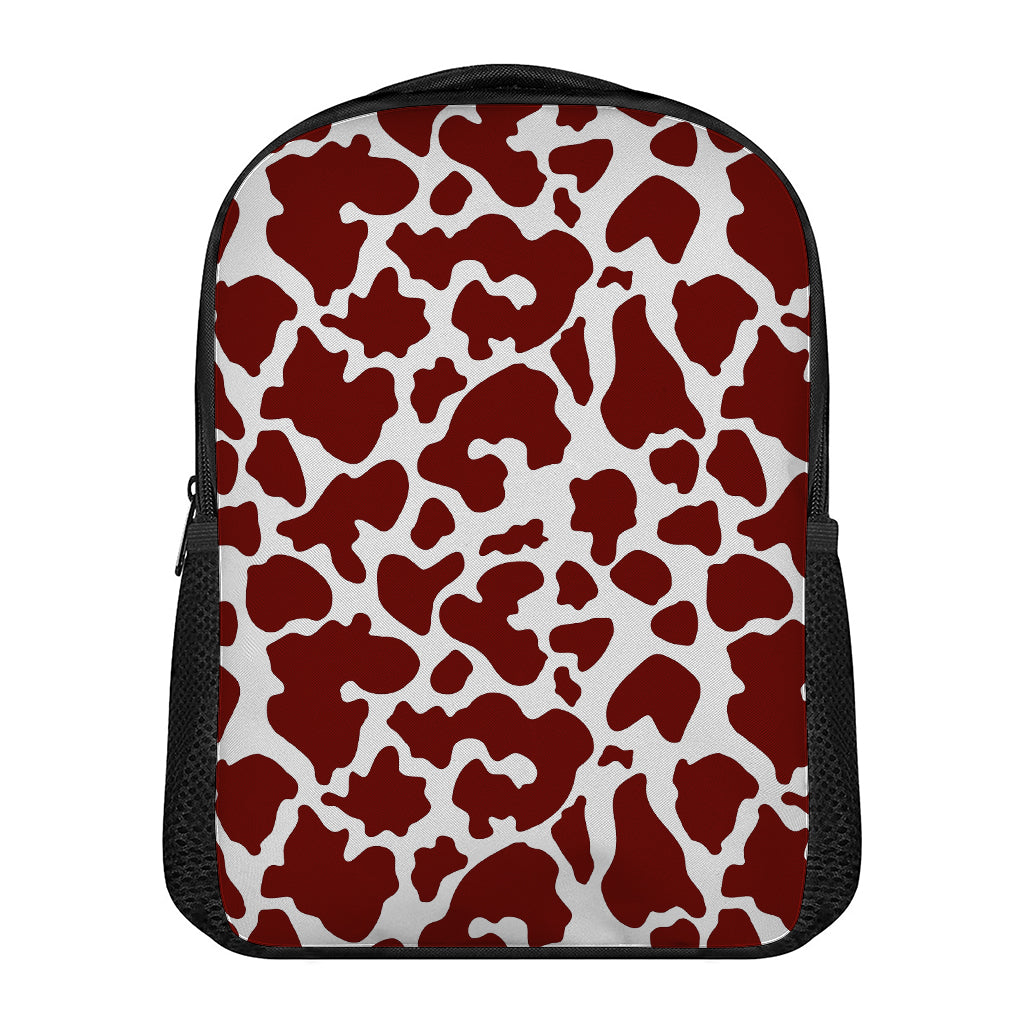 Chocolate Brown And White Cow Print Casual Backpack