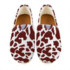 Chocolate Brown And White Cow Print Casual Shoes