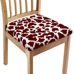 Chocolate Brown And White Cow Print Chair Cushion Cover