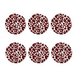 Chocolate Brown And White Cow Print Coaster Set