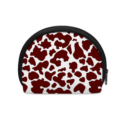 Chocolate Brown And White Cow Print Coin Purse