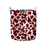 Chocolate Brown And White Cow Print Collapsible Laundry Basket