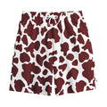 Chocolate Brown And White Cow Print Cotton Shorts