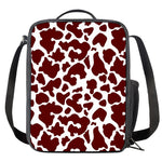 Chocolate Brown And White Cow Print Crossbody Lunch Bag