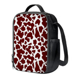 Chocolate Brown And White Cow Print Crossbody Lunch Bag