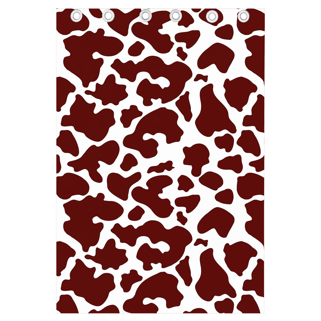 Chocolate Brown And White Cow Print Curtain