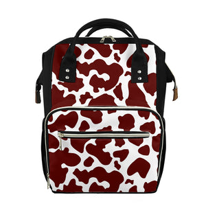 Chocolate Brown And White Cow Print Diaper Bag