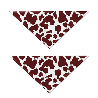 Chocolate Brown And White Cow Print Dog Bandana