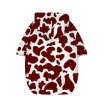 Chocolate Brown And White Cow Print Dog Zip Up Hoodie
