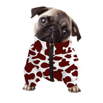 Chocolate Brown And White Cow Print Dog Zip Up Jacket