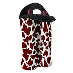 Chocolate Brown And White Cow Print Double Neoprene Wine Tote