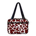 Chocolate Brown And White Cow Print Double Strap Bible Bag
