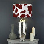 Chocolate Brown And White Cow Print Drum Lamp Shade