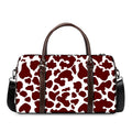 Chocolate Brown And White Cow Print Duffel Bag
