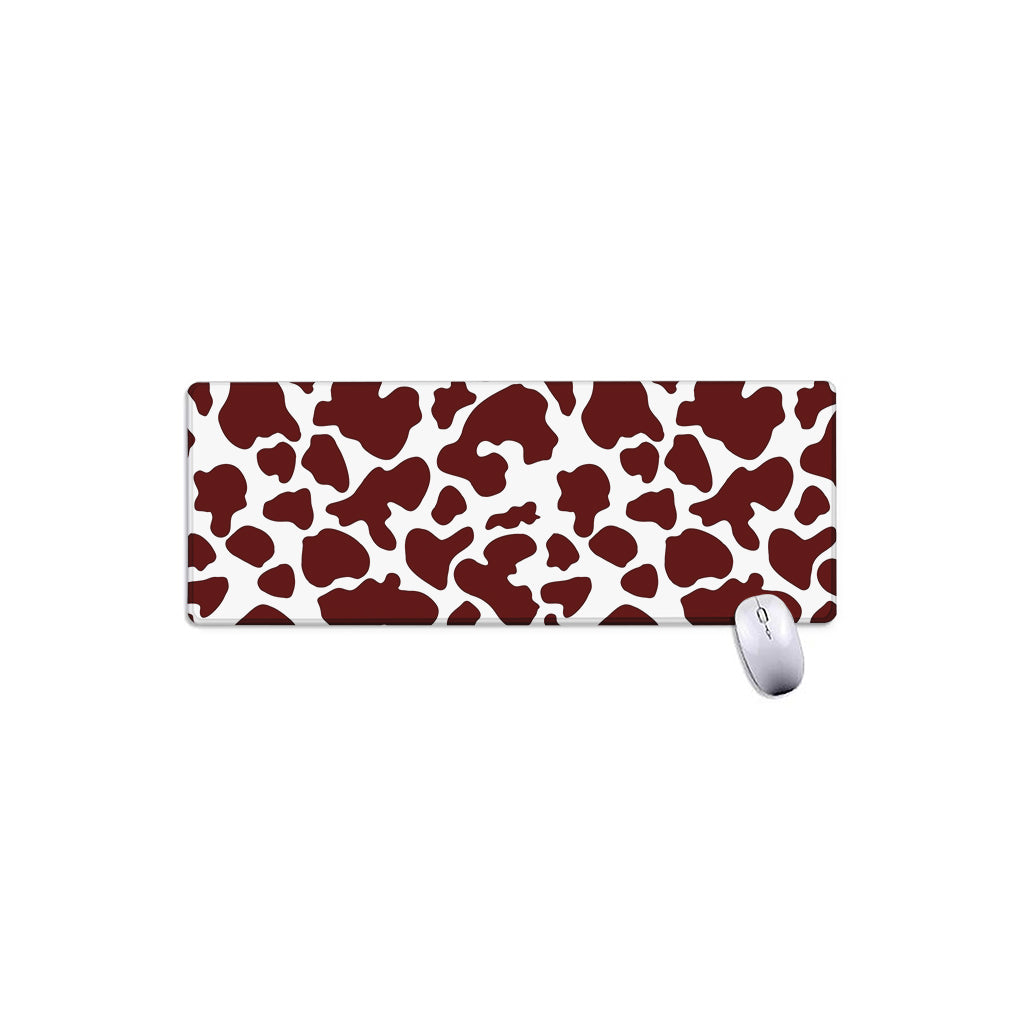 Chocolate Brown And White Cow Print Extended Mouse Pad