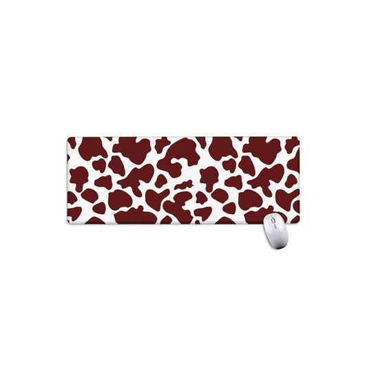 Chocolate Brown And White Cow Print Extended Mouse Pad