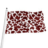 Chocolate Brown And White Cow Print Flag