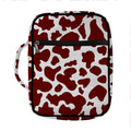 Chocolate Brown And White Cow Print Front Pocket Bible Bag