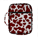 Chocolate Brown And White Cow Print Front Pocket Bible Bag