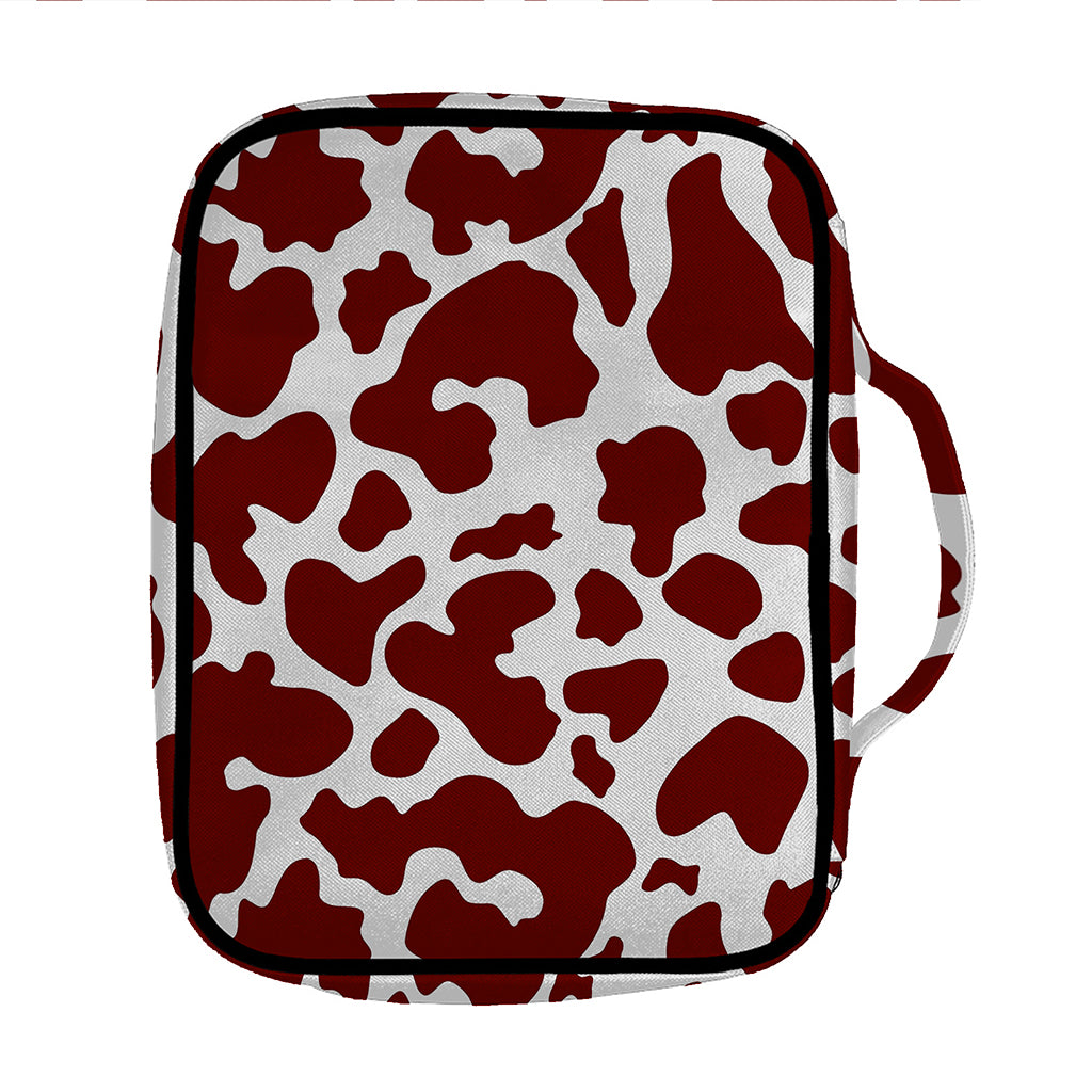 Chocolate Brown And White Cow Print Front Pocket Bible Bag