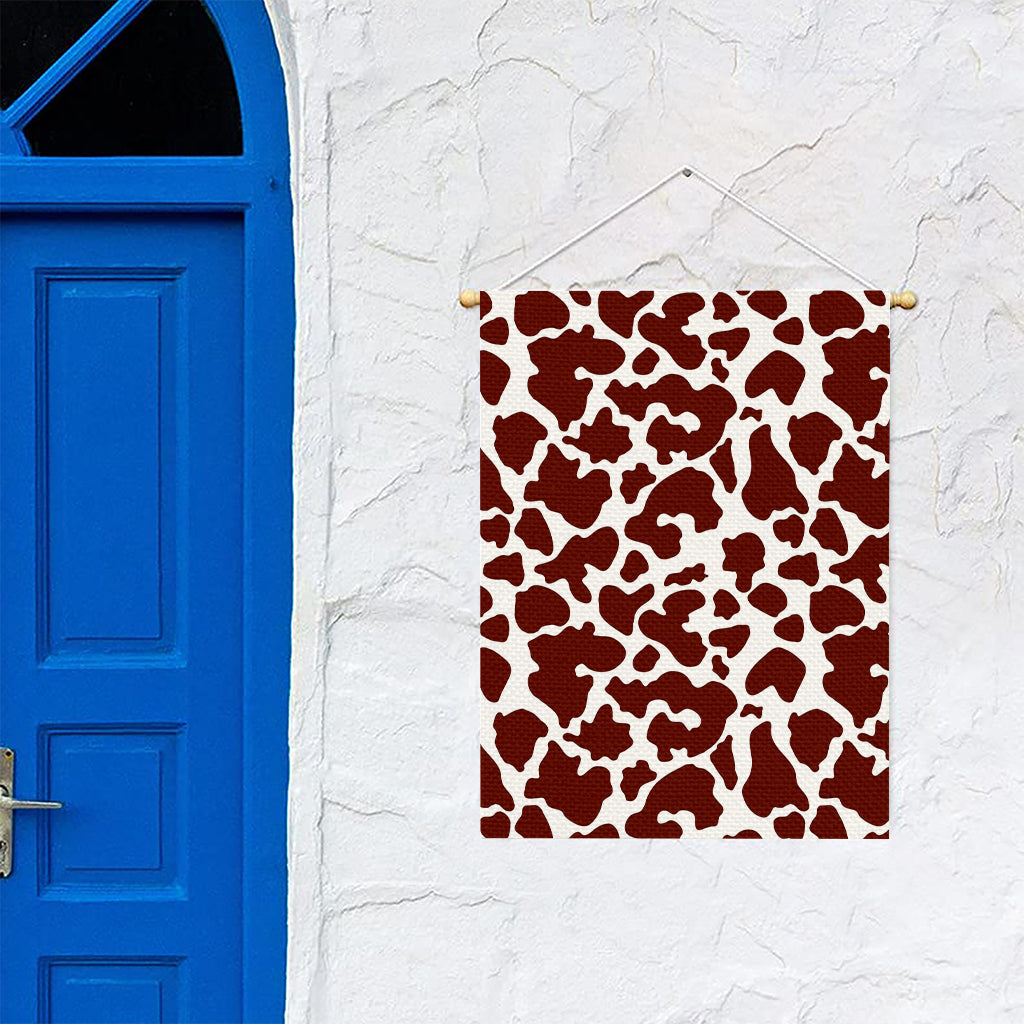 Chocolate Brown And White Cow Print Garden Flag