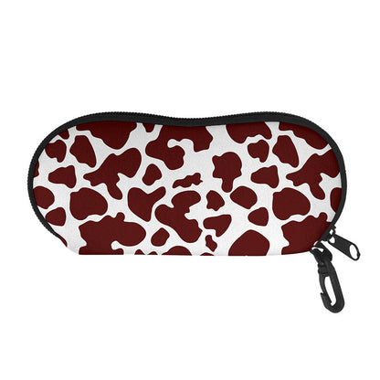 Chocolate Brown And White Cow Print Glasses Case