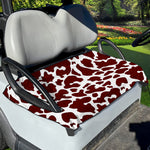 Chocolate Brown And White Cow Print Golf Cart Seat Cover